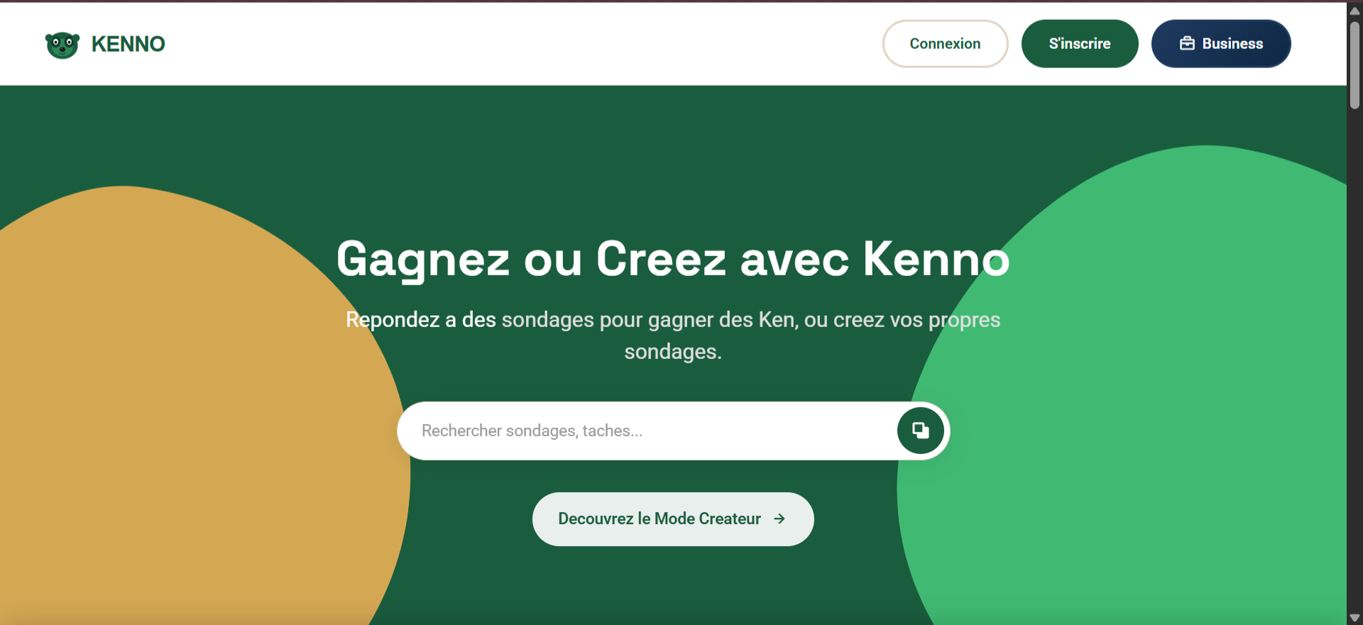 Tableau de bord pour la création et la gestion des sondages